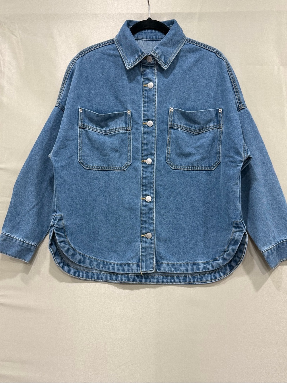 Blue Denim Jean Jacket with Chest Pockets - Classic Workwear Style